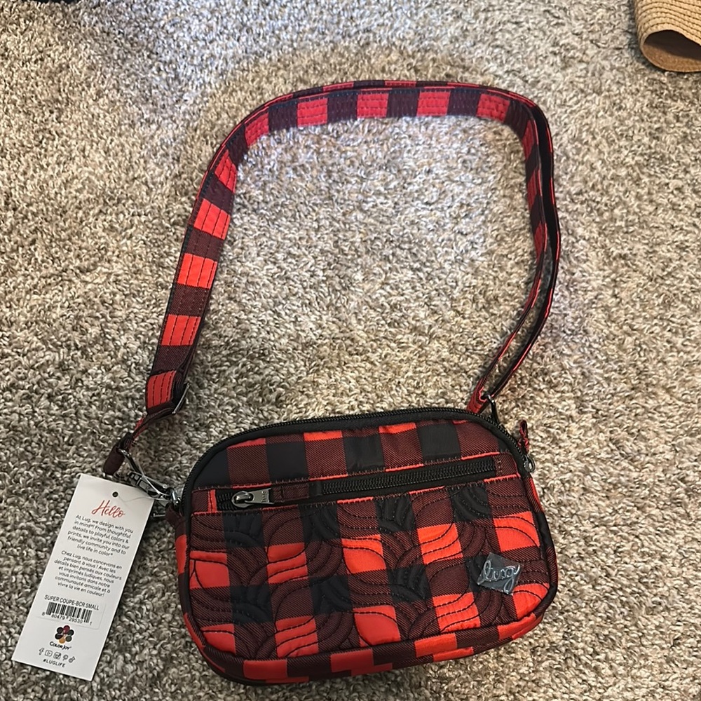 Lug Buffalo Plaid Red and Black Crossbody Bag
